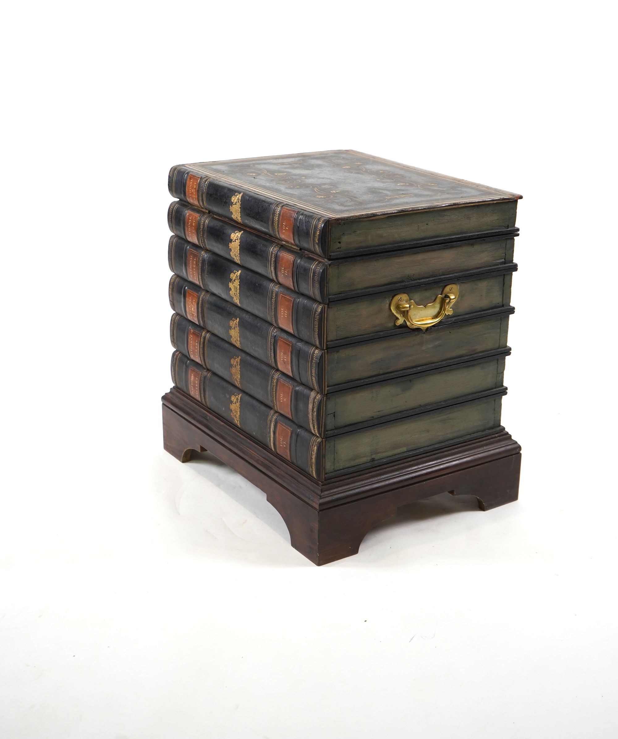 A Victorian style cellarette modelled as a stack of antiquarian books